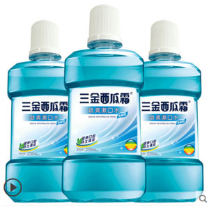 天猫商城：三金西瓜霜 劲爽漱口水 235ml*3瓶 现价￥29.9，领取￥15优惠券，实付￥14.9包邮