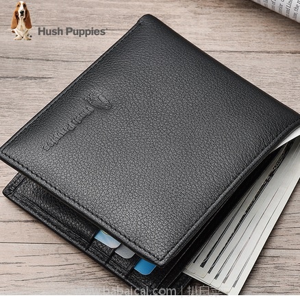 天猫商城：Hush Puppies 暇步士 双色头层牛皮 男士短款钱包 现特价￥129，领取￥30优惠券，实付￥99包邮
