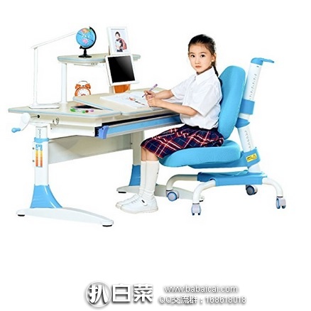亚马逊中国：镇店之宝，心家宜 手摇机械升降儿童学习桌椅套装M112+M207 送原装书架+椅套 现特价￥1480，银联减￥10实付新低￥1470包邮