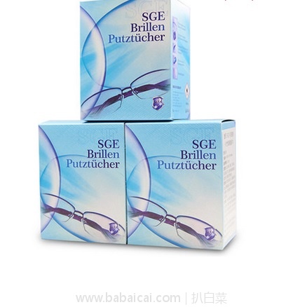 天猫商城：德国进口，SGE 可茵慈 一次性眼镜清洁湿纸巾50片*3盒 现￥59，领券减￥30实付新低￥29包邮