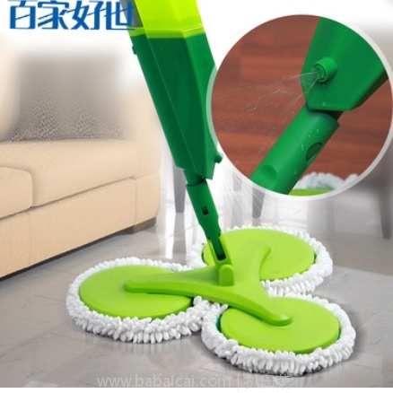 天猫商城：百家好世 三圆头喷雾平板拖把 标准版 特价￥139.9，领券减￥100实付￥39.9包邮