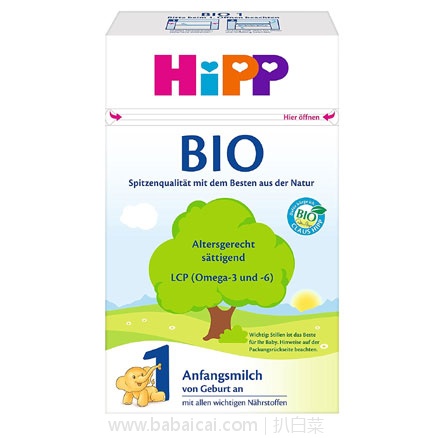 Hipp 喜宝 Combiotik 有机婴幼儿奶粉1段 0-6个月 600g*4盒装