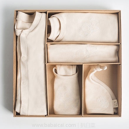 萌萌吉祥狗 天然彩棉礼盒  新生儿礼盒 