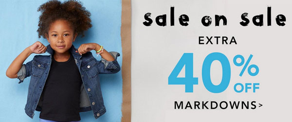 Gymboree金宝贝美国官网:折扣升级!折扣区额外6折,叠加全场8折码,限时免境内运费!即使买1件也可8折和免邮哦!