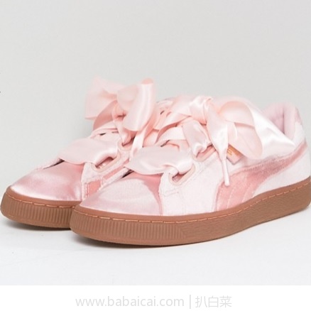 ASOS英国官网:PUMA 彪马Basket Heart 天鹅绒休闲运动鞋 原价£75,现特价£37.5,直邮包邮到手¥340
