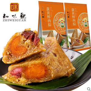 天猫商城：中华老字号 知味观 蛋黄鲜肉粽真空4只装 560g  现价￥29.9，领取￥10优惠券，实付￥19.9包邮