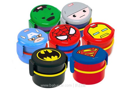 日本亚马逊：SKATER 圆形便当盒 500ml 蝙蝠侠/超人款 低价补货620日元（约￥36）