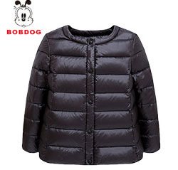 天猫商城：BOBDOG 巴布豆 儿童轻薄90%白鸭绒圆领羽绒服 多色，现￥175，领取￥90优惠券，实付￥85包邮