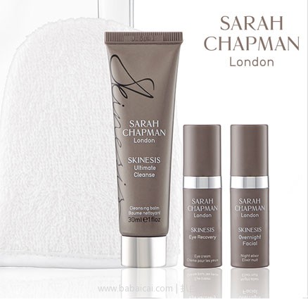 Feelunique中文官网：Sarah Chapman全线7折 明星四件套装（洁面乳30ml+眼霜5ml+焕肤油5ml+洁肤手套）£27.3，凑单免费直邮到手￥246元