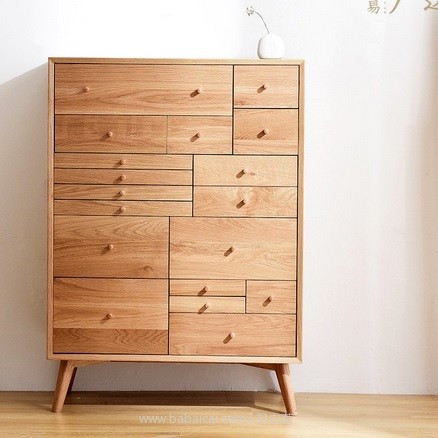 网易严选：黑凤梨 原素系列 实木多抽柜 86*40*120cm 现历史新低￥1376.55包邮