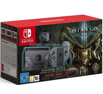 亚马逊海外购：Nintendo 任天堂 Switch NS 游戏机 Diablo III 限量版  降至￥2424.93，免费直邮，含税到手新低￥2813