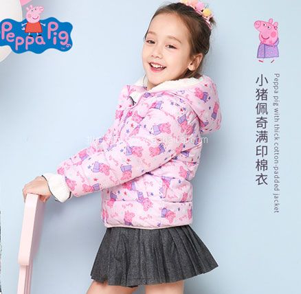 天猫商城：白菜！小猪佩奇 正版授权 男/女童羊羔绒加厚棉衣   现价￥159，领￥100优惠券，券后￥59包邮