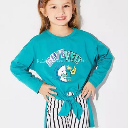 天猫商城：巴拉巴拉 女童中小童长袖T恤 2色 现￥99，领取￥55优惠券，实付￥44包邮