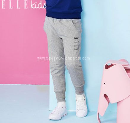 天猫商城：2019春新款 ELLE kids 男童针织休闲束脚裤 3色  现价￥99，领￥40优惠券，券后新低￥59包邮
