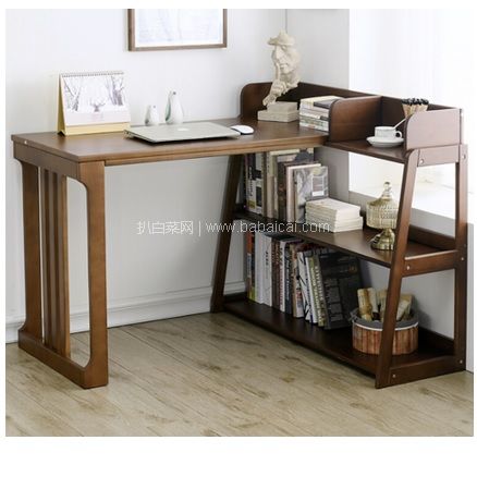 苏宁易购：家逸 北欧榉木 实木转角学习桌 2色 特价￥1599，领￥340券，实付新低￥1259包邮