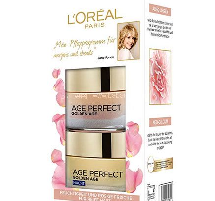 亚马逊海外购：L’Oreal Paris 欧莱雅 Golden Age 金致臻颜面霜套装（日霜50ml+晚霜50ml）降至￥135.13，凑单免费直邮，含税到手147.43元