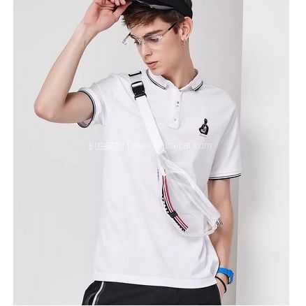 天猫商城：腰斩白菜！商场同款，马克华菲 男士时尚纯棉翻领POLO衫 现￥165，下单7折+领￥50券，实付新低￥65.5包邮