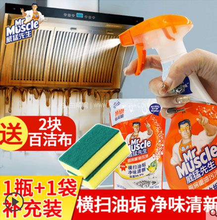 天猫商城：Mr Muscle 威猛先生 厨房重油污净清洁套装 455g+420g 现价￥23.9，领￥10优惠券，券后￥13.9包邮