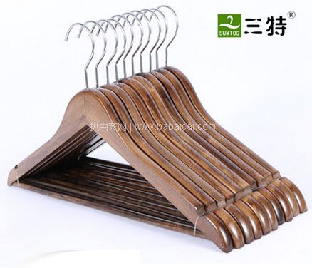 天猫商城：三特 实木衣架 原木色 10个装   现价￥28.8元，领￥10元优惠券，券后￥18.8元包邮