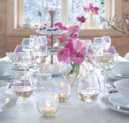 亚马逊海外购：LSA International 珍珠母贝玻璃香槟杯高脚杯 4个装  降至￥278.48，免费直邮，含税到手约￥303.82