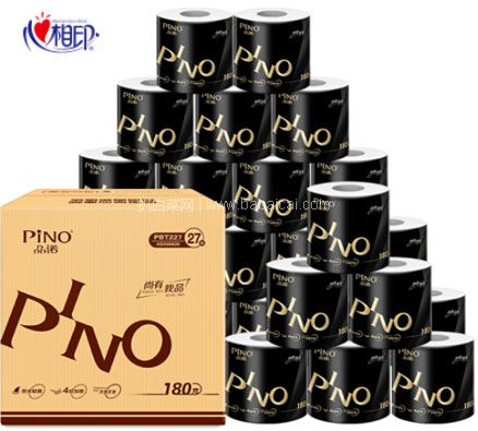 京东商城：10点开始，限前30分钟，低过618！心相印 品诺 黑色经典系列卷纸 4层*180g*27粒 拍2件+凑单拼实付￥52.8