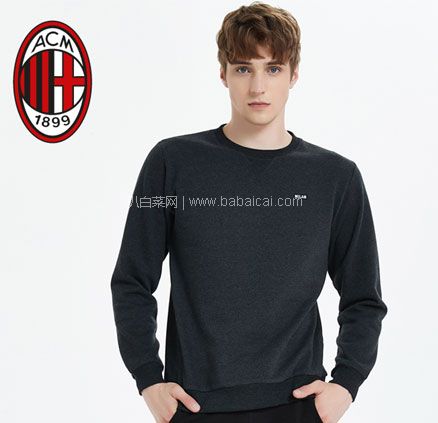 天猫商城：AC米兰 男士 纯色加绒圆领休闲长袖T恤  现￥89起，叠加￥40优惠券，券后￥49包邮