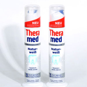 德国保镖药房：Theramed 汉高泰瑞美 自然美白站立式牙膏 强效去除牙石100ml  特价€1，凑单直邮到手约￥8元