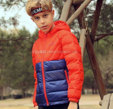 天猫商城：探路者 19秋冬户外男女童90%白鸭绒超轻保暖连帽羽绒服（120~170码） 多色 现￥249，领￥100优惠券，券后￥149包邮