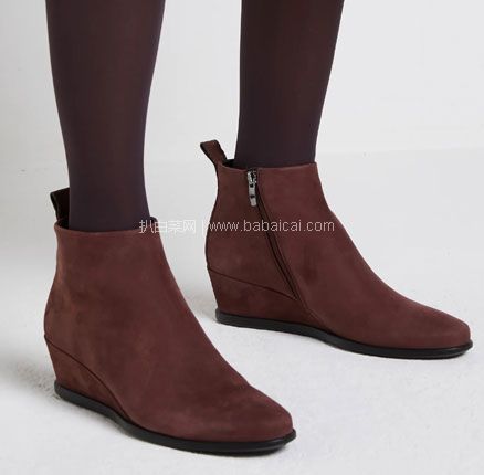 亚马逊海外购：ECCO 爱步 Shape 45 型塑系列 女士真皮坡跟短筒短靴 降至新低￥532.69，免费直邮含税到手￥581.16