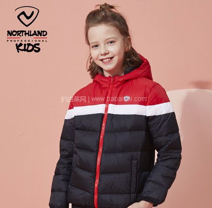 天猫商城:NORTHLAND 诺诗兰 中大童90%白鸭绒羽绒服 4色 预告新低¥210元包邮