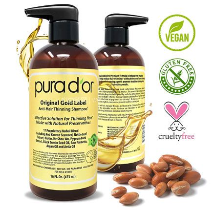 亚马逊海外购：Pura d’or 金标天然防脱发洗发液 植物成分增加发量 473mL  降至￥211.05，免费直邮含税到手￥230.26