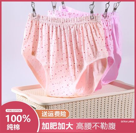 天猫商城：纯棉高腰大码宽松中老年妈妈内裤 5条 多色  现￥29.8，领￥10优惠券，券后￥19.8元包邮