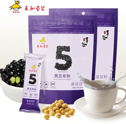 天猫商城：永和豆浆 吾谷黑豆浆粉 210g*2包  现￥39.9，领￥10元优惠券，券后￥29.9元包邮