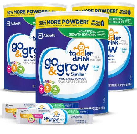 亚马逊海外购：Similac 美版雅培 Go & Grow 心美力 婴幼儿配方奶粉1.02kg*3罐装+便携装2袋 新低￥251.65元