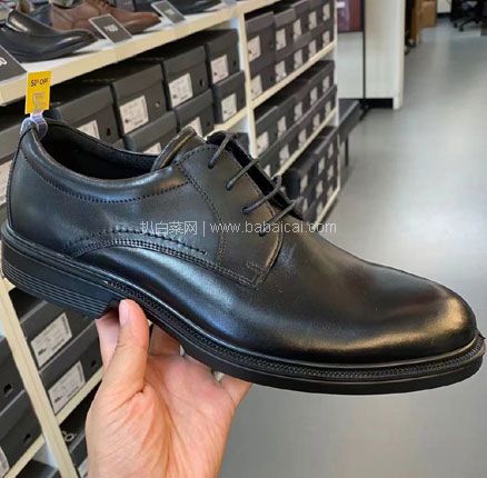 亚马逊海外购：ECCO 爱步 Maitland梅兰特系列 男士系带商务正装真皮皮鞋  44码，直邮含税到手￥528.33