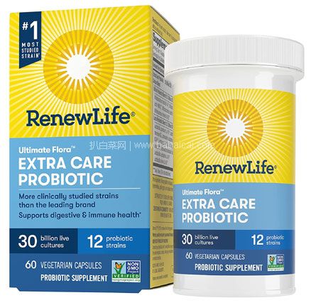 亚马逊海外购：Renew Life Ultimate Flora 高含量300亿额外益生菌胶囊 60粒 ，直邮含税到手￥139.11