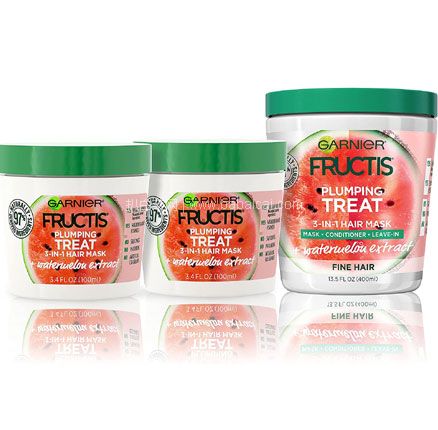 亚马逊海外购：Garnier 卡尼尔 西瓜3合1补水滋养发膜 400mL+100mL*2 到手约￥101.74