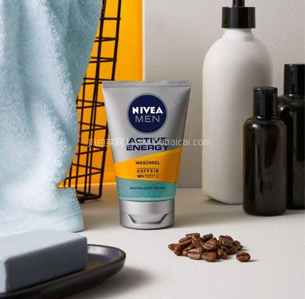 亚马逊海外购：补货！Nivea 妮维雅 100%天然咖啡因 男士活性能量洁面啫喱 100mL 德国版，含税到手史低￥17.95
