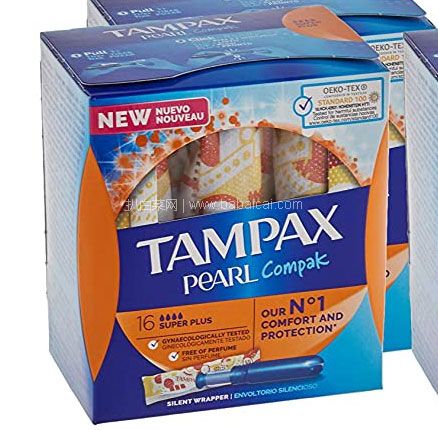  亚马逊海外购：Tampax 丹碧丝 珍珠系列 塑胶导管棉条 超大吸收量版 128支装（16支*8盒），直邮含税到手￥113.28