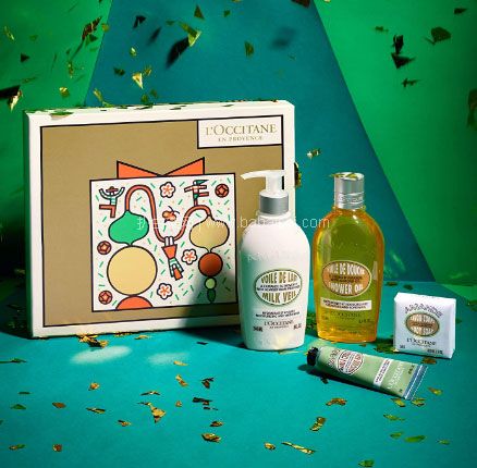 亚马逊海外购：补货！L’Occitane 欧舒丹 Smooth & Firm 杏仁 身体护理豪华4件套，直邮含税到手约￥276.54
