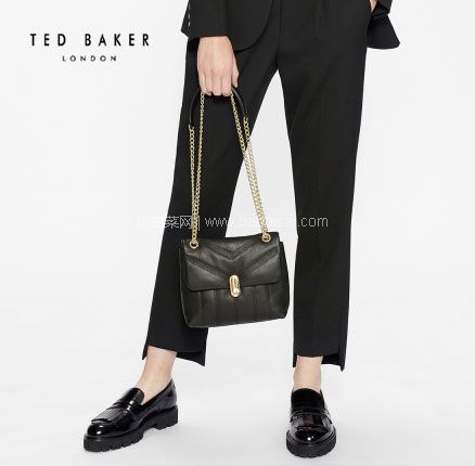 Ted Baker 泰德贝克 AYALINA Puffer 女士头层牛皮翻盖斜挎包单肩包，直邮含税到手新低￥563.43