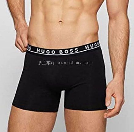 亚马逊海外购:HUGO BOSS 男士 弹力棉平角款内裤 3条装,免费直邮含税到手¥155元