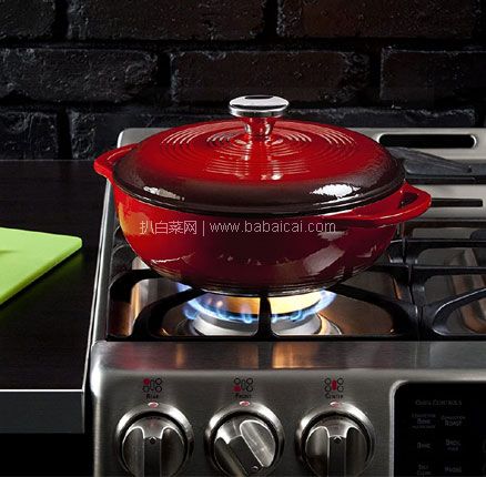 亚马逊海外购：Lodge 洛奇 3夸脱搪瓷珐琅铸铁荷兰煮锅  2.8L，直邮含税到手￥473.07