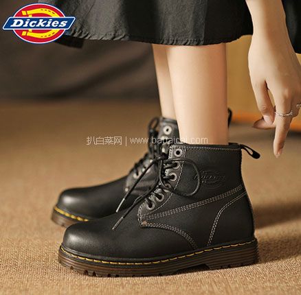 天猫商城：Dickies 帝客 情侣款 英伦风真皮加绒马丁靴 35-45码  低至￥199元包邮