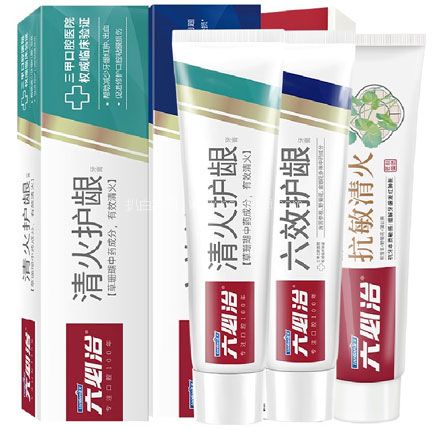 六必治 中草药牙膏清火抗敏护龈组合装 180g*3支 券后史低￥19.9元包邮，折合￥6.6/支