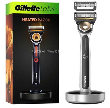 白菜！GilletteLabs 吉列 Heated热感 男士SPA级手动剃须刀（1刀架+2刀头+无线充电底座），直邮含税到手￥390.92