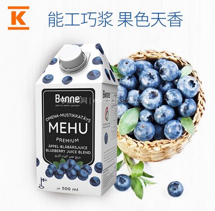 降￥10元新低囤货价！芬兰进口 Bonne 宝霓 苹果蓝莓混合果汁 500mL*6瓶 券后新低￥29元包邮