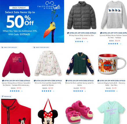 Disney Store美国迪斯尼官网：好消息！全场低至5折 绒绒托特包$22.98