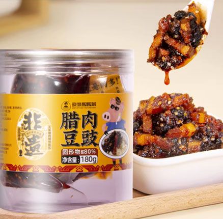 新低白菜价！湖北恩施特产 晓姚农夫 非遗腊肉豆豉 180g/罐 新低￥4.2元包邮