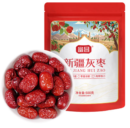 白菜！果肉饱满，细腻香甜！富昌 正宗 新疆和田灰枣 500g 券后￥9.02元包邮